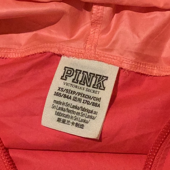 Pink Victoria’s Secret love pink hooded qtr. zip pullover windbreaker Sz. XS - Picture 7 of 8
